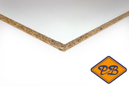 Afbeelding van Unilin geplastificeerd spaanplaat wit parelstructuur 250x125cm