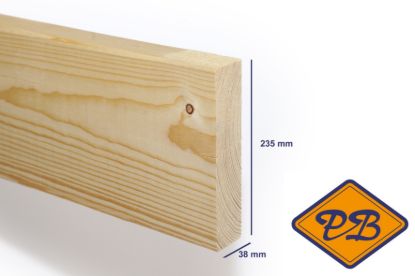 Afbeeldingen van vurenhout SLS klasse C balk geschaafd 38x235mm
