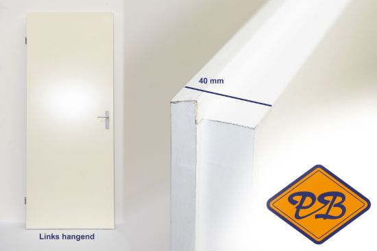 Afbeelding van board opdekdeur vlak linkshangend afgelakt reinwit 40mm