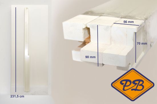 Afbeelding van hardhout binnendeurkozijn opdek gegrond 231,5cm