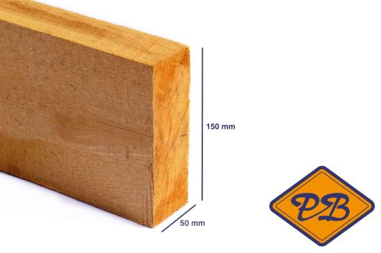 Afbeelding van eiken liggers vers-fijnbezaagd 50x150mm