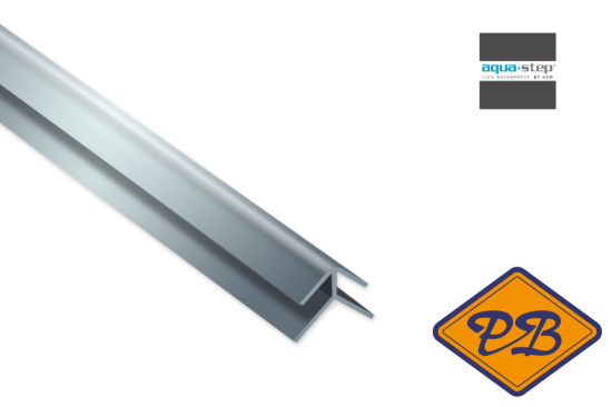 Afbeelding van HDM aqua step PVC buitenhoekprofiel aluminium 10x4,5x12x1mmx260cm