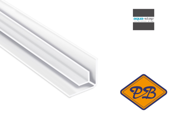 Afbeelding van HDM aqua step PVC binnenhoekprofiel wit 18x4,5x7x1mmx260cm