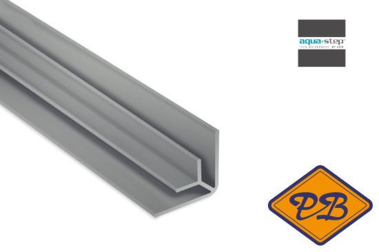 Afbeelding van HDM aqua step PVC binnenhoekprofiel grijs 18x4,5x7x1mmx260cm