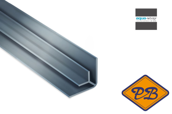 Afbeelding van HDM aqua step PVC binnenhoekprofiel aluminium 18x4,5x7x1mmx260cm