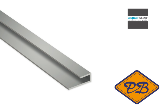Afbeelding van HDM aqua step PVC begin-/eindprofiel grijs 8x4,5x20x1mmx260cm