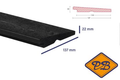 Afbeeldingen van Cape Cod® verduurzaamd Lodgepole pine profiel Zweeds rabat zwart fijnbezaagd 22x137mm