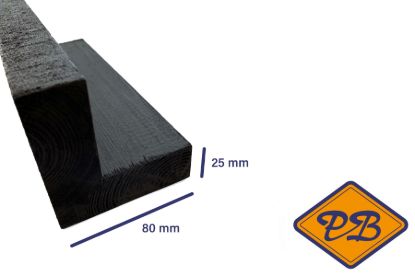 Afbeeldingen van Cape Cod® verduurzaamd Lodgepole pine 1-delig Quickcorner zwart fijnbezaagd 25x80x80mm