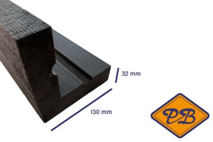 Afbeeldingen van Cape Cod® verduurzaamd Lodgepole pine 1-delig Quickcorner zwart fijnbezaagd 32x130x130mm