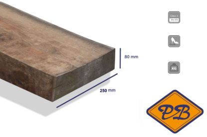 Afbeeldingen van Azobé hardhout balk fijnbezaagd 80x250mm