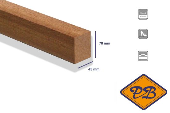 Afbeelding van hardhout onderligger geschaafd 45x70mm