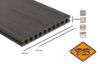 Afbeelding van Fiberdeck® WPC XXL terrasplank hol met dubbelzijdig profiel premium dark grey 23x210mm