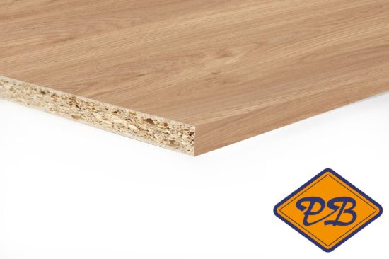 Afbeelding van Unilin geplastificeerd meubelpaneel 18mm eiken rustiek 2-zijdig voorzien van melamine kantenband