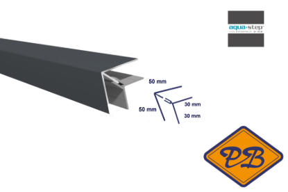 Afbeeldingen van HDM outdoor® PVC/ALU 2-delig buitenhoekprofiel *RAL 7016 uni anthracite grey ultra mat 50x50mmx300cm