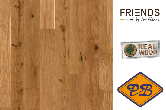 Afbeelding van FRIENDS by Ter Hürne CLICKitEASY lamelparket landhuisdeel eiken Adam vario geborsteld naturel geolied 11mmx16,2x219cm (per pak van 9 stuks=3,19m²)