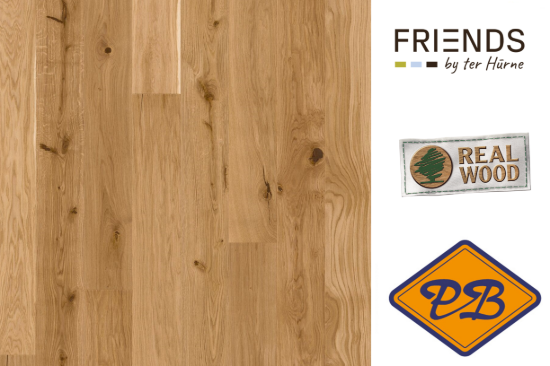 Afbeelding van FRIENDS by Ter Hürne CLICKitEASY lamelparket landhuisdeel eiken James vario geborsteld mat gelakt 11mmx16,2x219cm (per pak van 9 stuks=3,19m²)