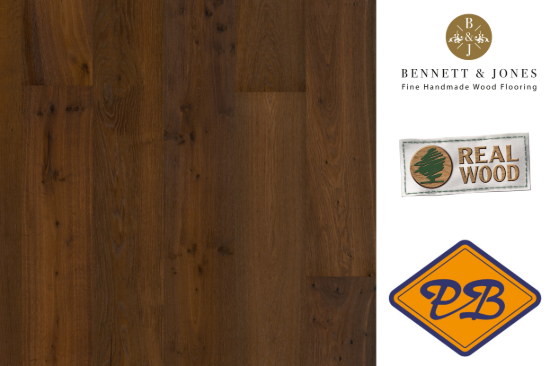 Afbeelding van Bennett & Jones Grand Houses nr.16 Buckingham click lamelparket landhuis XXL eiken tradition, donker gerookt, geborsteld, naturel geolied 15mmx26x220cm (per pak van 5 stuks=2,88m²)
