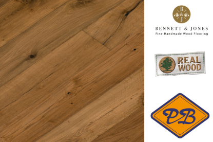 Afbeeldingen van Bennett & Jones Britain's Finest nr. 13 Mortimer click lamelparket landhuisdeel eiken tradition, gerookt, handgeschaafd, geborsteld, naturel geolied 14mmx19x190cm (per pak van 8 stuks=2,88m²)