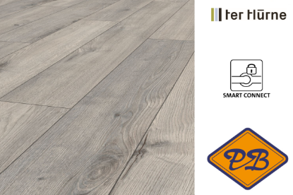 Afbeeldingen van Ter Hürne IKO grand line smart connect pro aqua 1 premium laminaat landhuisdeel XL eiken sky lounge 10mmx24,5x200cm (per pak van 5 stuks=2,45m²)