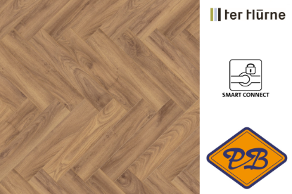 Afbeeldingen van Ter Hürne IKO smart connect HB clic laminaat eiken cottage visgraat strook 10mmx12,6x63cm (per pak van 9 stuks universeel=0,71m²)