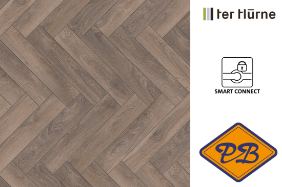 Afbeelding van Ter Hürne IKO smart connect HB clic laminaat eiken suite visgraat strook 10mmx12,6x63cm (per pak van 9 stuks universeel=0,71m²)