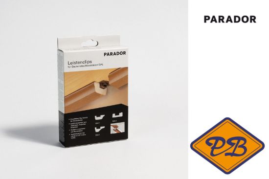 Afbeelding van PARADOR bevestigingsclips voor onzichtbare montage plafondlijst DAL 3 inclusief schroeven (doos=24stuks)