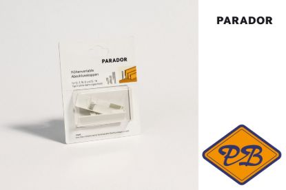Afbeeldingen van PARADOR universele PVC eindkappen wit type 2 voor plinten SL 5 & SL 18 (per blister= 1x Links + 1x Rechts)