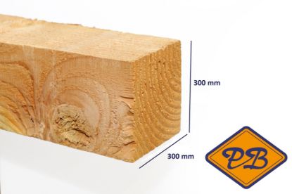 Afbeeldingen van douglas paal fijnbezaagd 4-EX gezaagd 300x300mm