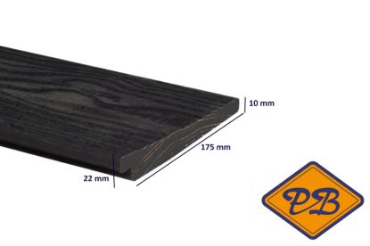 Afbeeldingen van vuren ME fijnbezaagd zweeds rabat zwart verduurzaamd 10/22x175mm