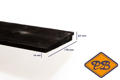 Afbeeldingen van vuren klasse C zweeds rabat zwart verduurzaamd 14/27x175mm