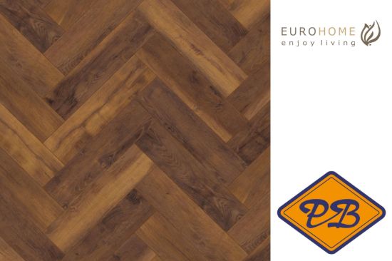 Afbeelding van Euro Home DESIGN twin clic laminaat K411 Laguna eiken visgraat strook 8mmx12,6x63cm (per pak van 11 stuks universeel=0,873m²)