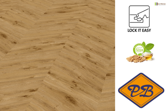 Afbeelding van Ter Hürne perform SPC vinyl lock it easy Chevron strook eiken York 6mmx14,5x66,5cm (per pak van 12 stuks universeel=1,15m²)