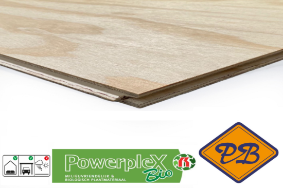 Afbeelding van underlayment radiata-pine powerfloor BIO Based multiplex kleine plaat tong & groef 4-zijdig 244x61cm