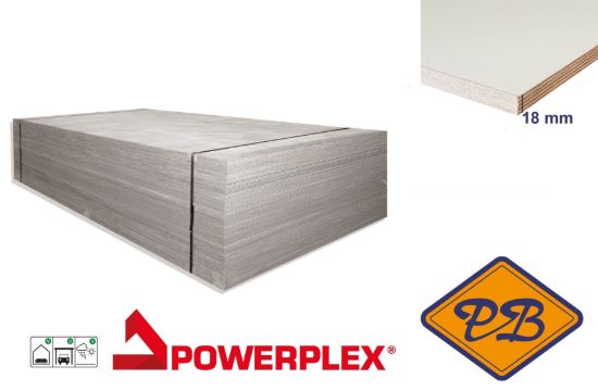 Afbeelding van hardhout powerprime plus *15 jaar garant multiplex B/BB exterieur UV gegrond 18mmx250x122cm (per pak van 25 platen)