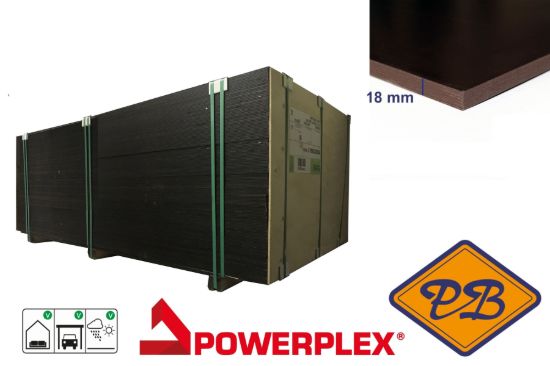 Afbeelding van hardhout powerfilm betonmultiplex glad 18mmx250x125cm (per pak van 25 platen)
