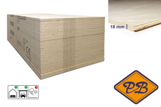 Afbeelding van underlayment Fins-vuren multiplex wbp tong & groef 2-zijden 18mmx244x122cm (per pak van 55 platen)