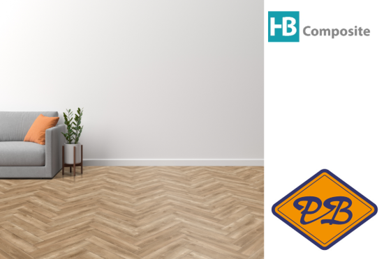 Afbeelding van HB Composite aqua SPC vinyl click visgraat wand- en vloer strook LUXURY Timeless Oak 4,5mmx15x75cm (per pak van 9 stuks A + 9 stuks B =2,03m²)