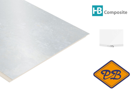 Afbeelding van HB Composite aqua SPC vinyl click 'N screw 3-L SUPERIOR wand- vloer en plafond combitegel Concrete Light ultramat 4,5mmx32x120cm (per pak van 6 stuks =2,34m²)