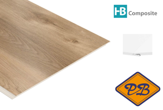 Afbeelding van HB Composite aqua SPC vinyl click 'N screw 3-L SUPERIOR wand- vloer en plafond combitegel Wood Eternal Oak ultramat 4,5mmx32x120cm (per pak van 6 stuks =2,34m²)