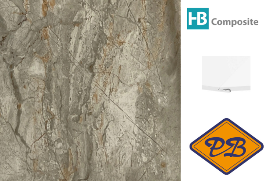 Afbeelding van HB Composite aqua SPC vinyl click 'N screw SUPERIOR wandpaneel Grigio Imperiale ultramat XL 4,5mm