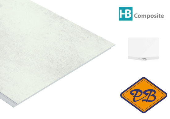 Afbeelding van HB Composite aqua SPC vinyl click 'N screw 3-L SUPERIOR wand- vloer en plafond combitegel Limestone ultramat 4,5mmx32x120cm (per pak van 6 stuks =2,34m²)