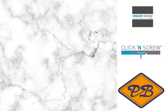 Afbeelding van HDM aqua step SPC click 'N screw LUXURY wandpaneel marmo carrara mat XL 4,5mm