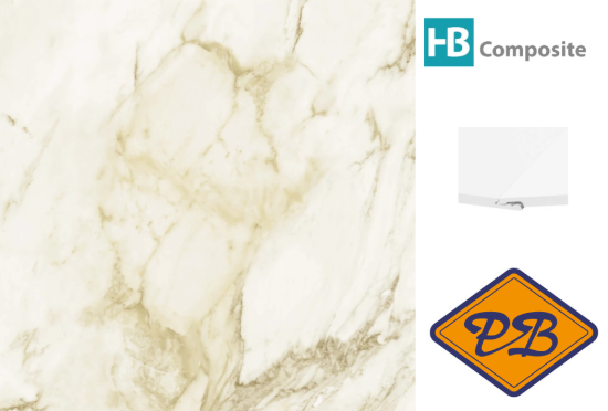 Afbeelding van HB Composite aqua SPC vinyl click 'N screw SUPERIOR wandpaneel Marmo Oro ultramat XL 4,5mm