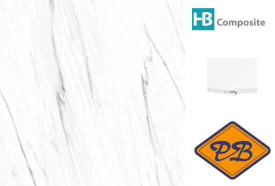 Afbeelding van HB Composite aqua SPC vinyl click 'N screw SUPERIOR wandpaneel Marmo Luna ultramat XL 4,5mm