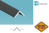 Afbeelding van HB composite professional aluminium buitenhoekprofiel mat wit 10x10x4,5mmx270cm