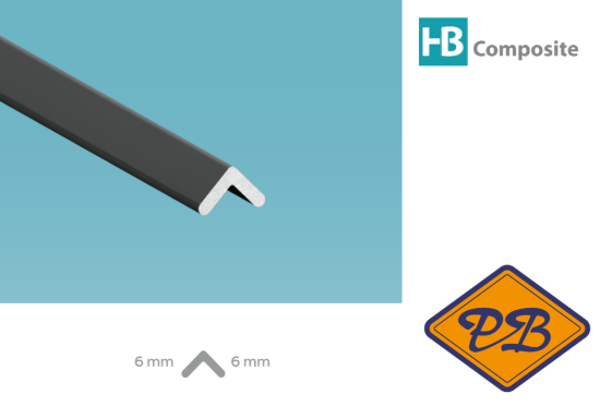 Afbeelding van HB composite professional aluminium buitenhoekprofiel geborsteld mat zilver 6x6x4,5mmx270cm