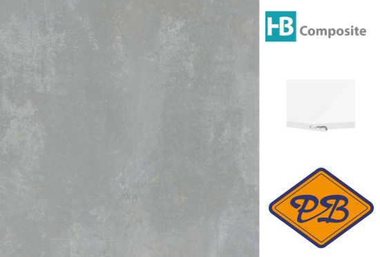 Afbeelding van HB Composite aqua SPC vinyl click 'N screw SUPERIOR wandplaat Concrete Light ultramat XXL 4,5mm