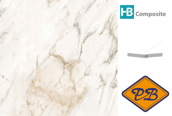 Afbeelding van HB Composite aqua SPC vinyl SUPERIOR click I4F wand- en vloer tegel Marmo Luce ultramat 4mm