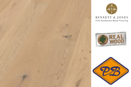 Afbeelding van Bennett & Jones Britain's Finest nr. 25 Brighton click lamelparket landhuisdeel eiken tradition, Ruw houtlook, geborsteld, naturel geolied 14mmx22x220cm (per pak van 6 stuks=2,90m²)