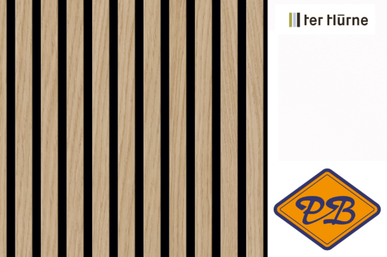Afbeelding van Ter Hürne uniquedesign akoustiek 3D wand-en plafondpaneel 1-zijdig edelgefineerd eiken Wolga naturel geolied 21mm